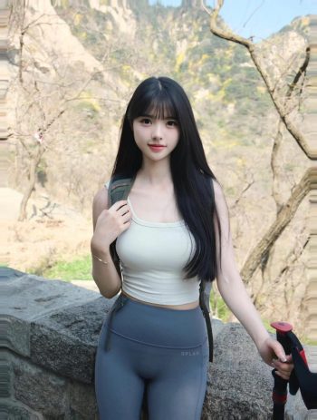 图片[9]-爱爬山的瑜伽裤MM，太甜美了！~-婷美图