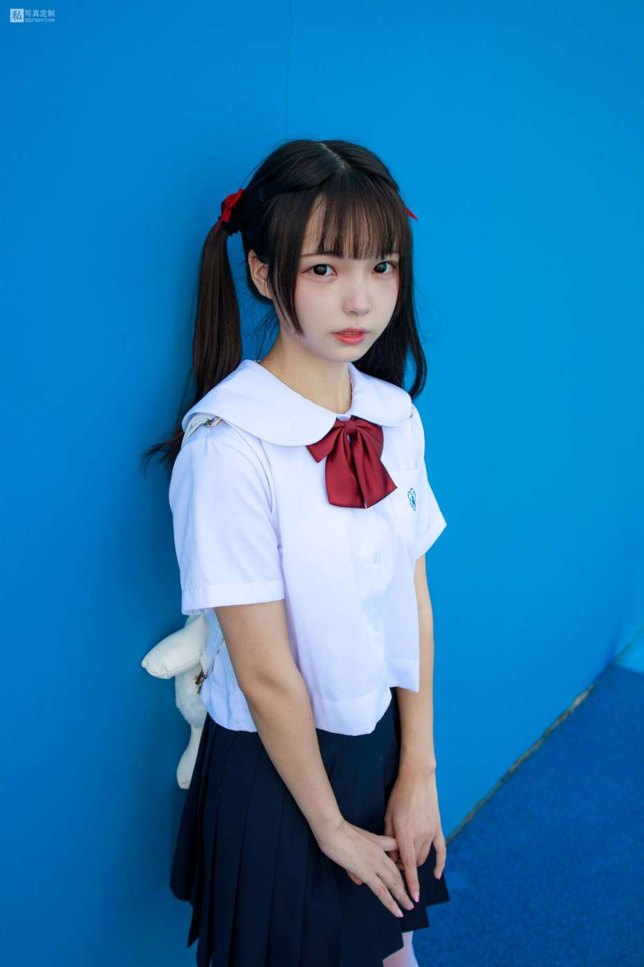 图片[2]-眼神好清澈的双马尾白丝女孩【75P】20019-婷美图