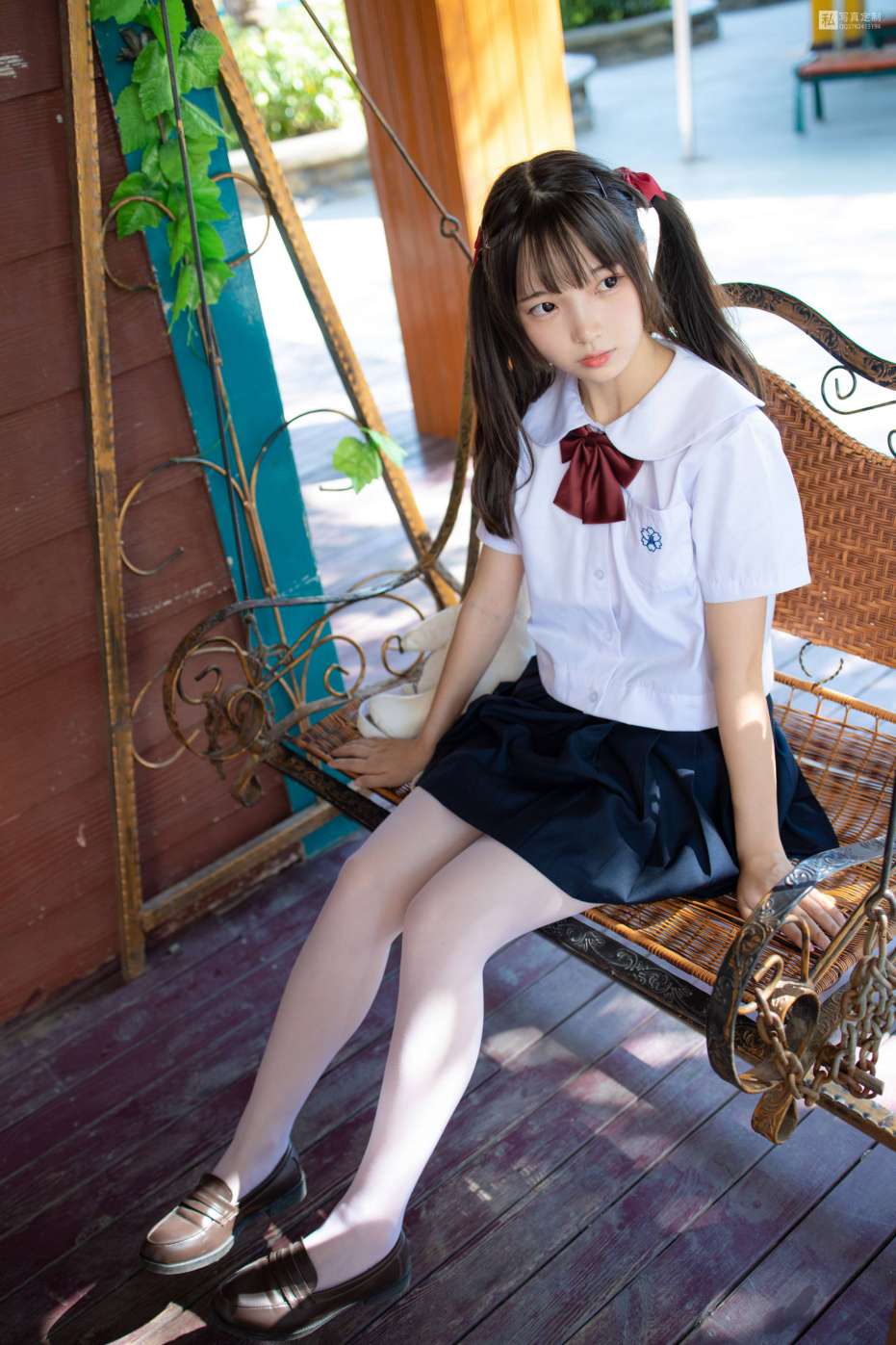 图片[3]-眼神好清澈的双马尾白丝女孩【75P】20019-婷美图