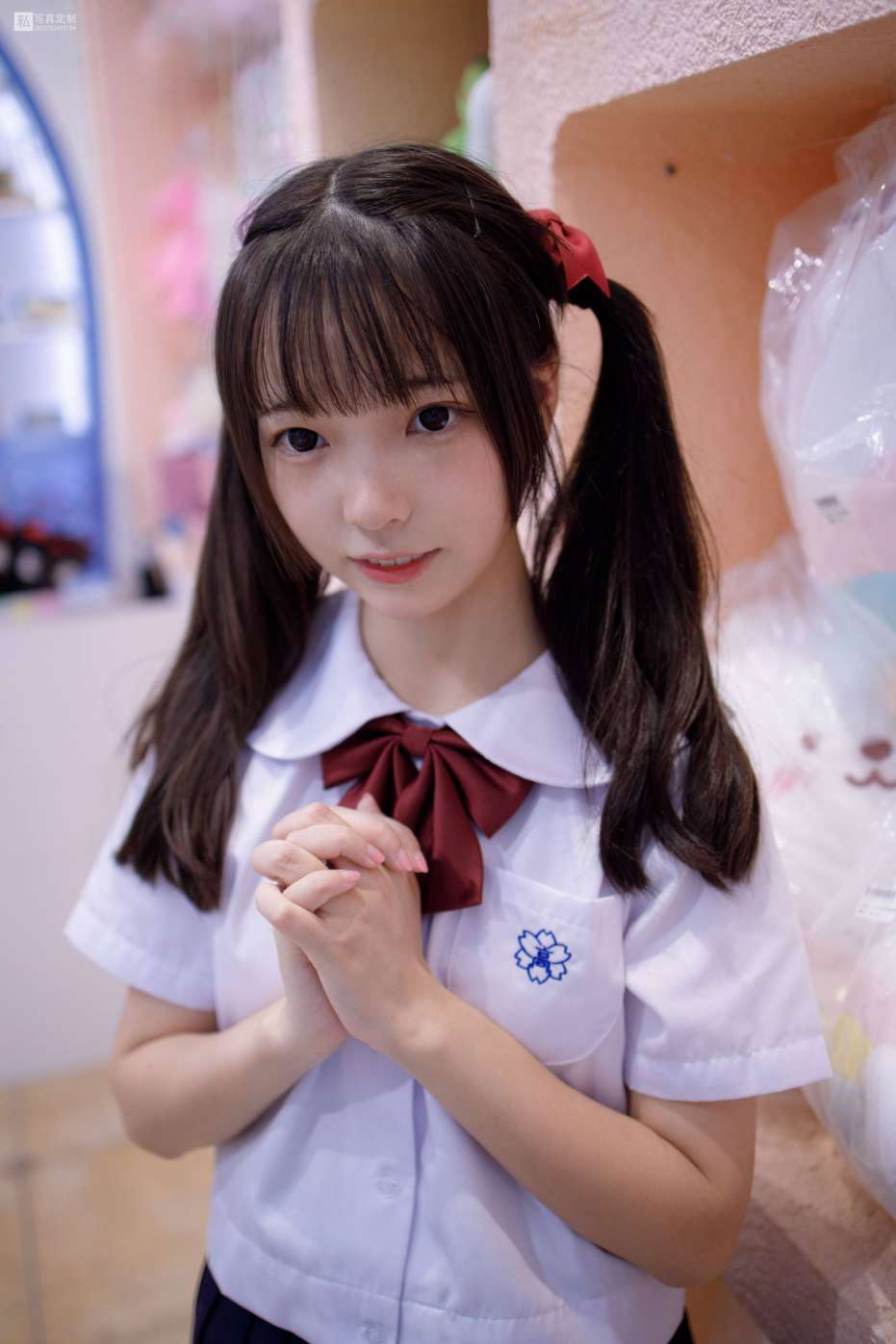 图片[4]-眼神好清澈的双马尾白丝女孩【75P】20019-婷美图